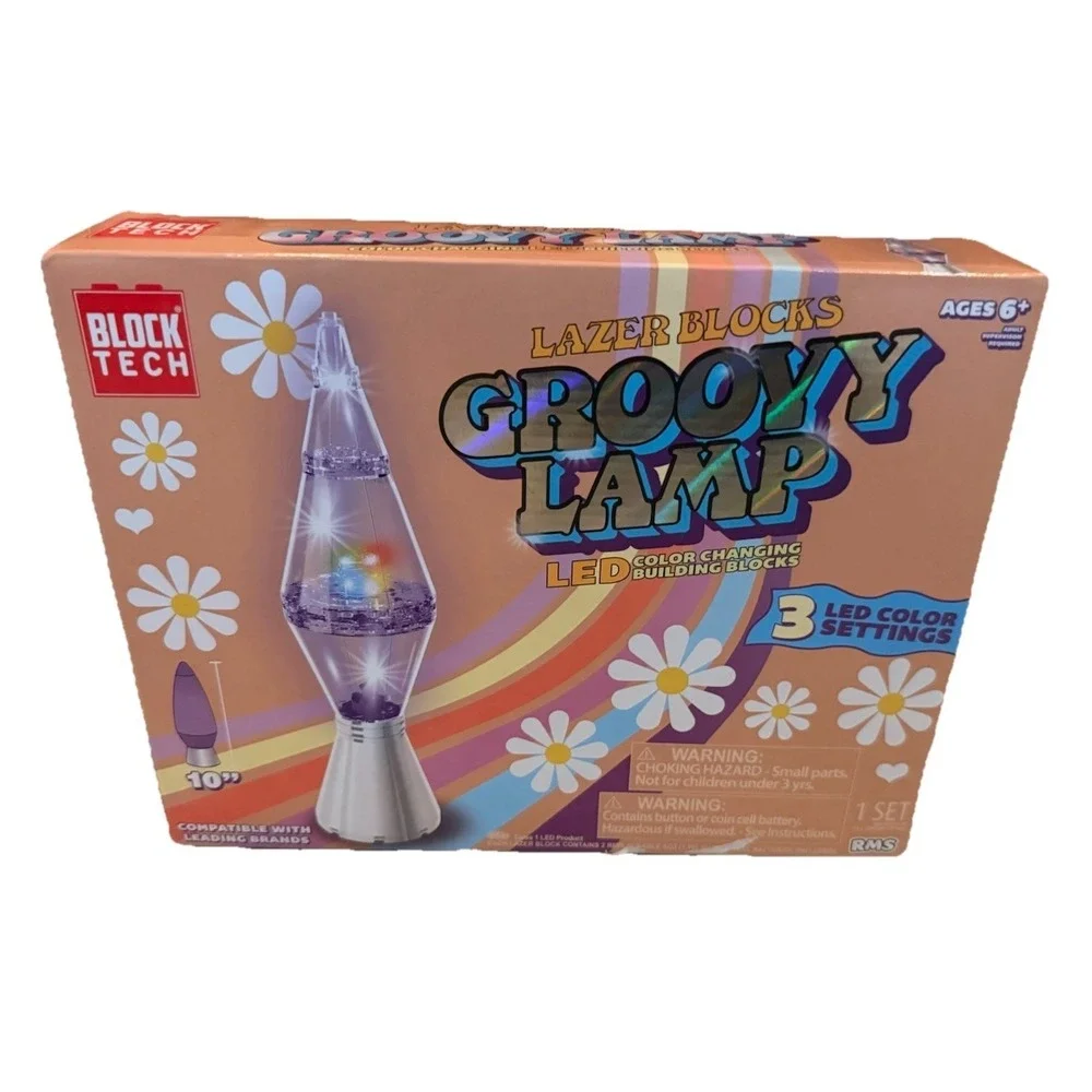 Lazer Blocks Groovy Lamp Building Block Set 71 Pieces LED Color Changing  Blocks